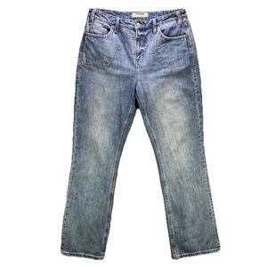 Rock & Roll Jeans Womens 33x34 Blue High Rise Bootcut 100% Cotton Western Denim